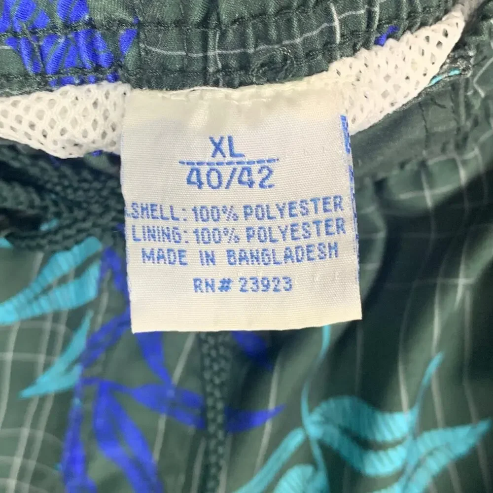 CB Sports Apparel Plaid Green Teal Board Shorts Size XL